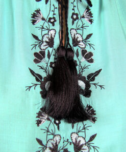 Alternative view of Блуза-вишиванка жіноча КВІТКОВІ ЧАРИ бірюзова