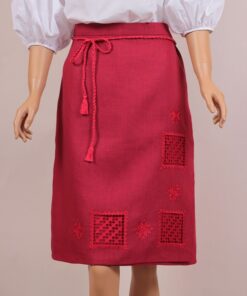 Alternative view of Жіноча спідниця-вишиванка Мережка червона