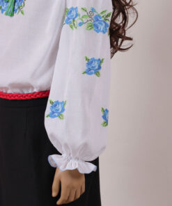 Alternative view of Блуза-вишиванка для дівчаток Кияночка з блакитною вишивкою