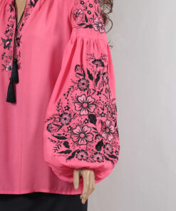 Alternative view of Блуза-вишиванка жіноча КВІТКОВІ ЧАРИ рожева