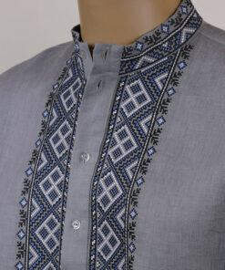 Alternative view of Чоловіча сорочка-вишиванка СОКІЛ сіра