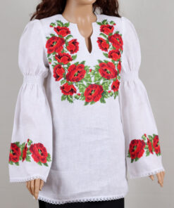 Блуза-вишиванка жіноча ЧЕРВОНІ МАКИ