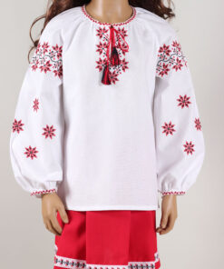 Alternative view of Блуза-вишиванка для дівчаток Дариночка біла