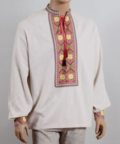 Чоловіча сорочка-вишиванка КОЛОСОК бежева